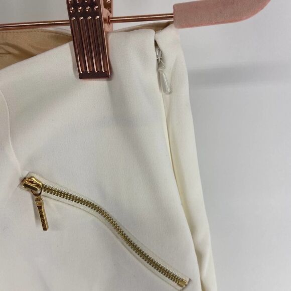Rachel Zoe Sidney White gold Zip pocket Wool Pants NWT Womens 00 - Picture 4 of 7